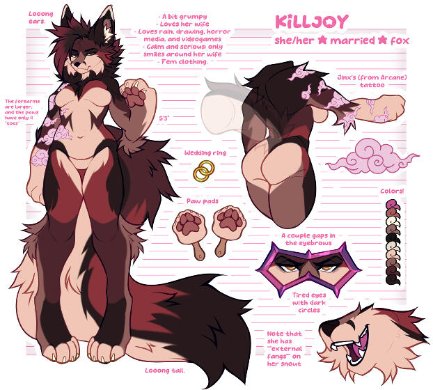 Ref sheet with character design